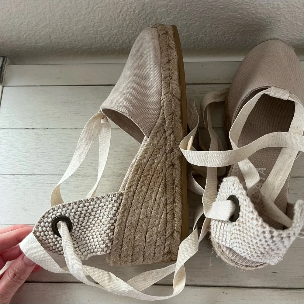 Viscata Barcelona Escala Canvas Espadrille Wedges Shoes Size 37 - Picture 7 of 11